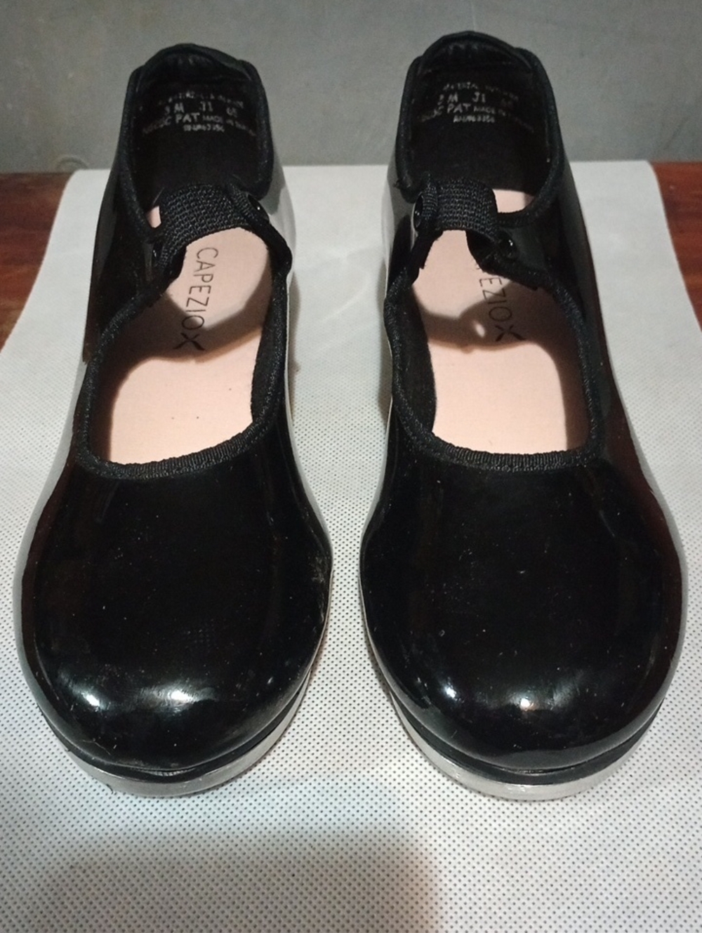 Capezio Black Patent Mary Jane Tap Shoes with Strap